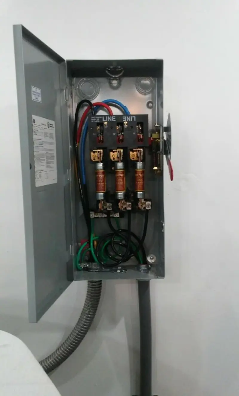Three-phase disconnect switch installed for Smoke Detector Installation in Harrington Park